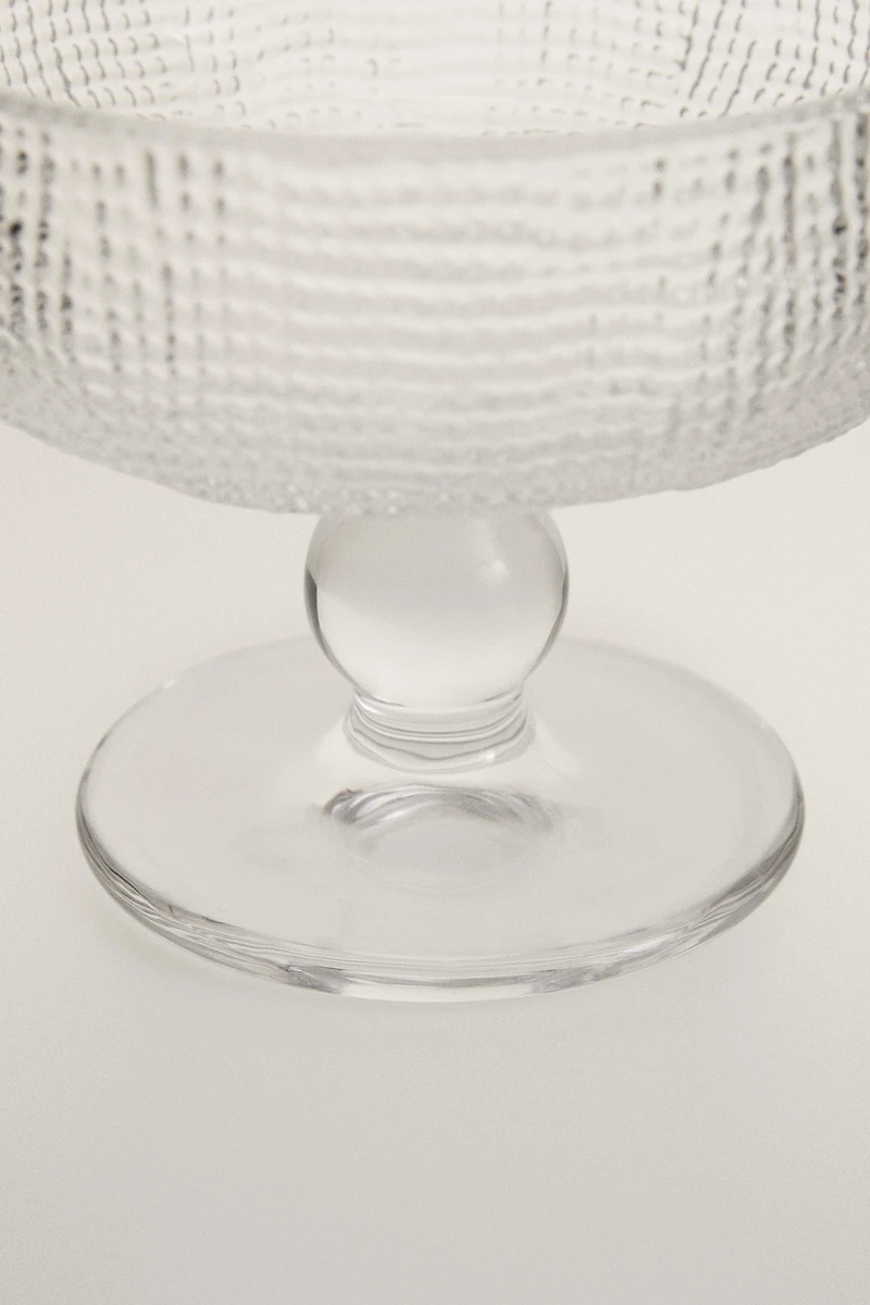RAISED DESIGN GLASS ICE-CREAM CUP