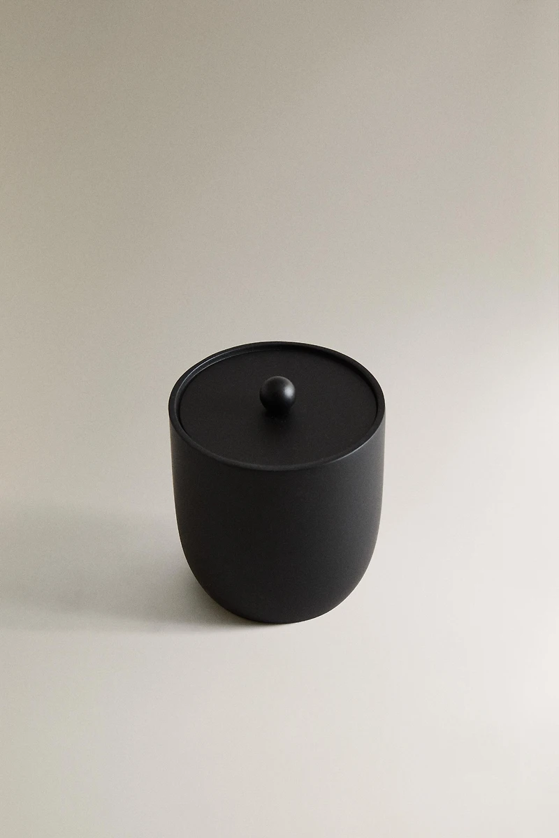 BLACK RESIN BATHROOM JAR