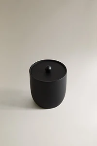 BLACK RESIN BATHROOM JAR
