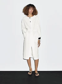 Shirt dress with contrast buttons
