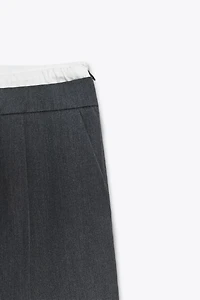 DOUBLE WAIST WIDE LEG PANTS