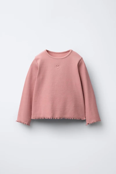 RIBBED HEART T-SHIRT