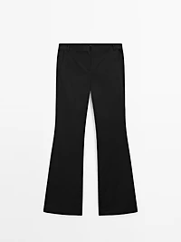 Satin flared fit trousers