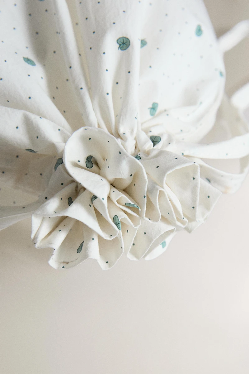 KIDS' COTTON LEAF CLOTHING BAG