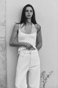 TOP HALTER BIMATIÈRE EN DENTELLE