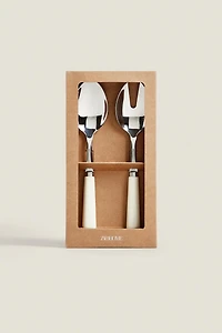 SALAD FLATWARE SET WITH COLORED HANDLE (SET OF 2)