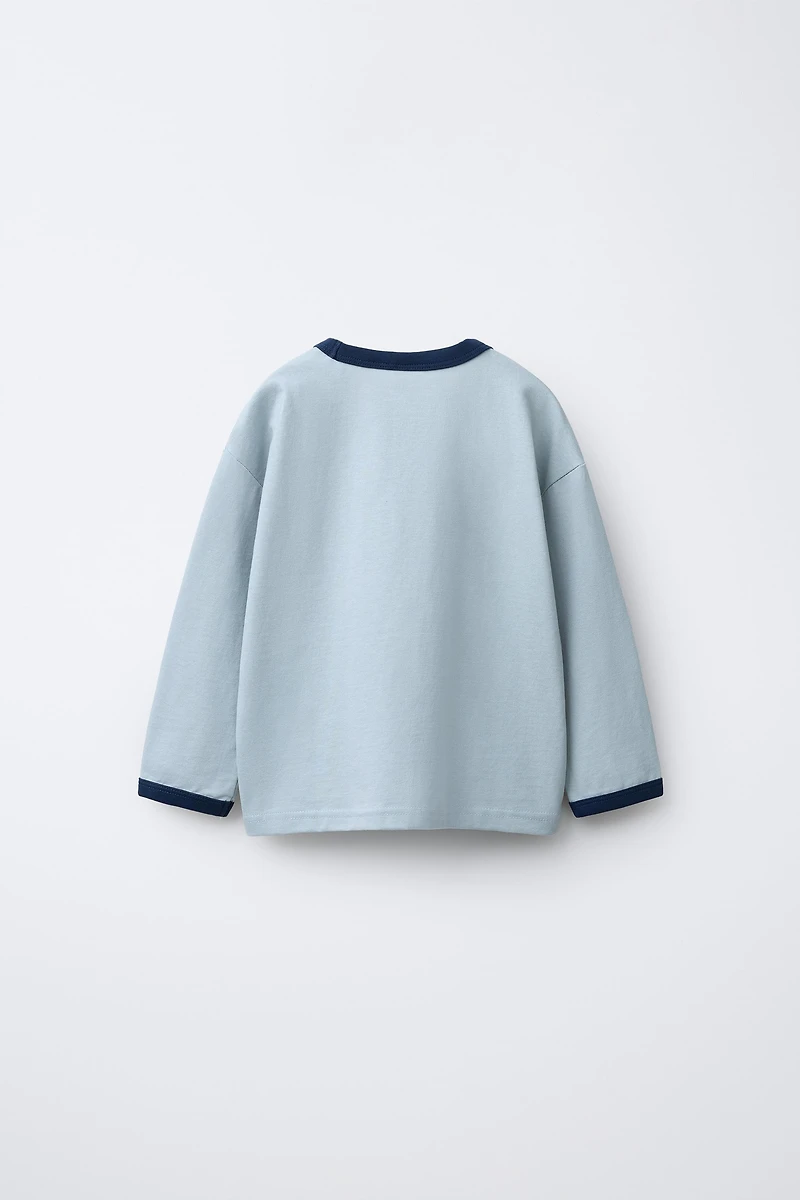 PLAIN CONTRAST RINGER T-SHIRT