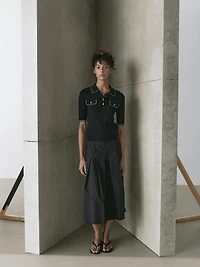 Polo détail contrastant en maille de coton