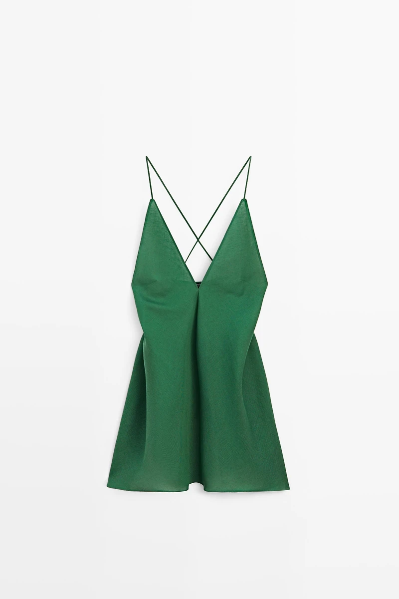 Asymmetric spaghetti strap top