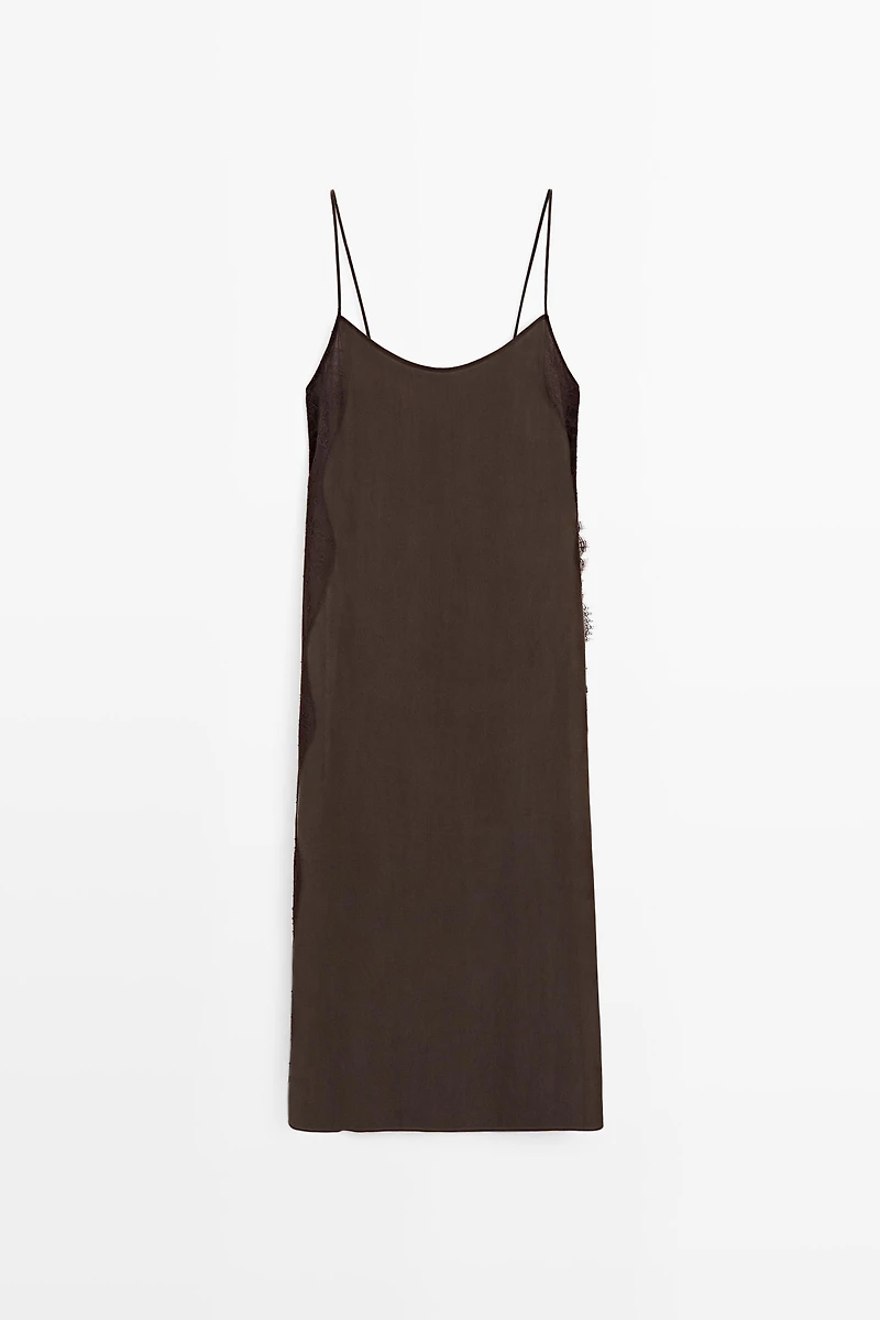 Total look camisole dress with lace detail