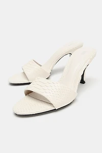PRINTED HEELED SANDALS
