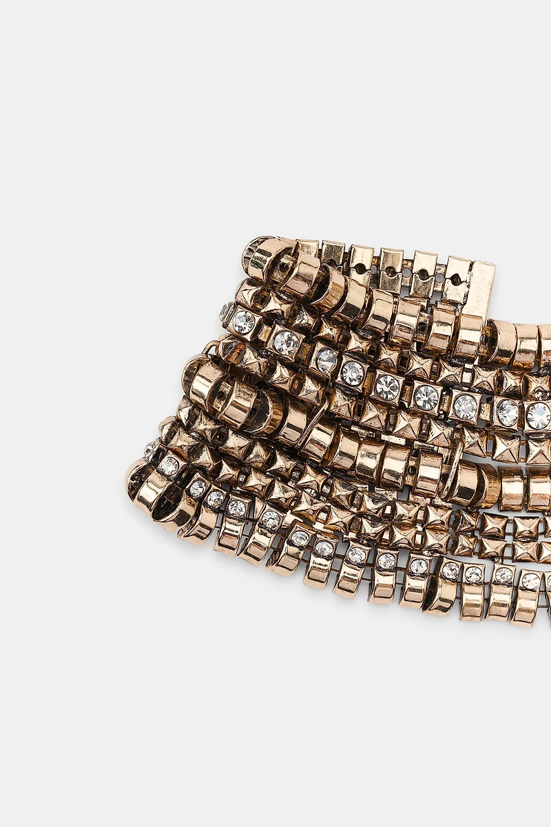 SPARKLY METAL CHOKER NECKLACE
