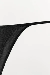 METALLIC THREAD THONG