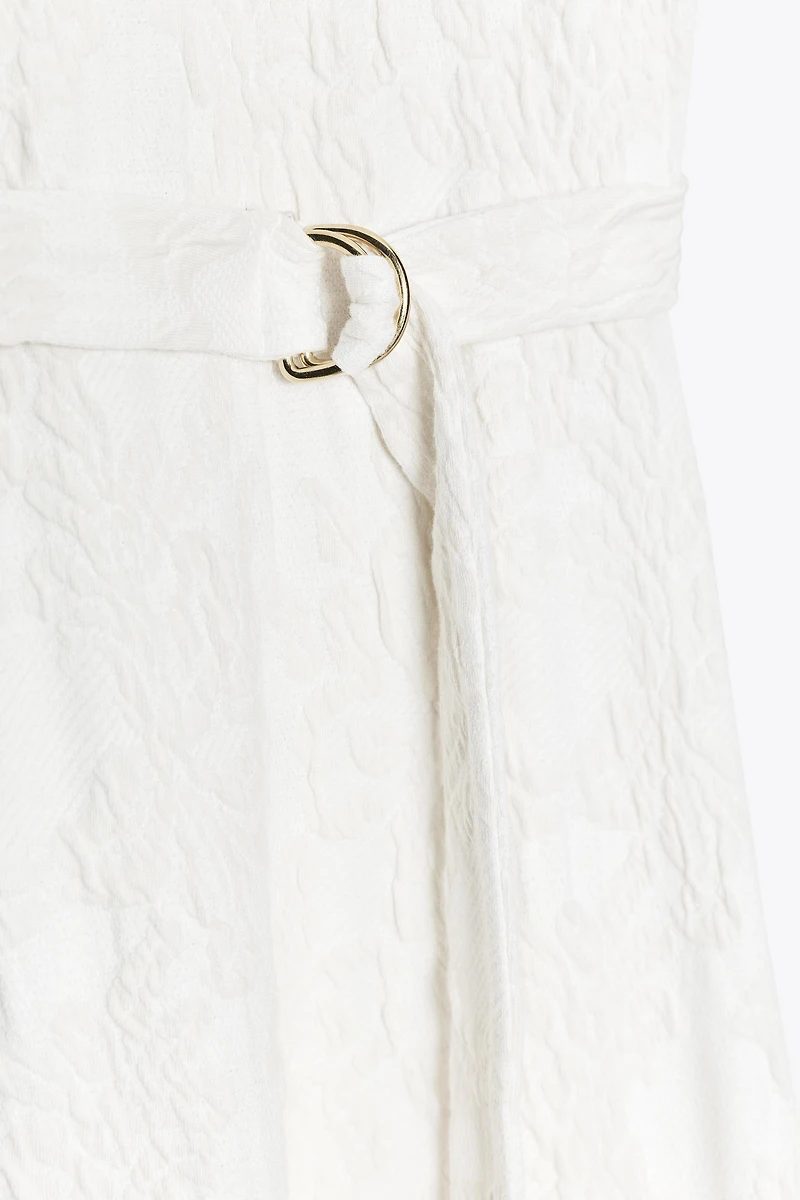 BELTED JACQUARD DRESS