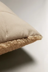 REVERSIBLE FAUX SHEARLING PILLOW SHAM FOR QUILT