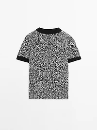 Short sleeve knit sweater