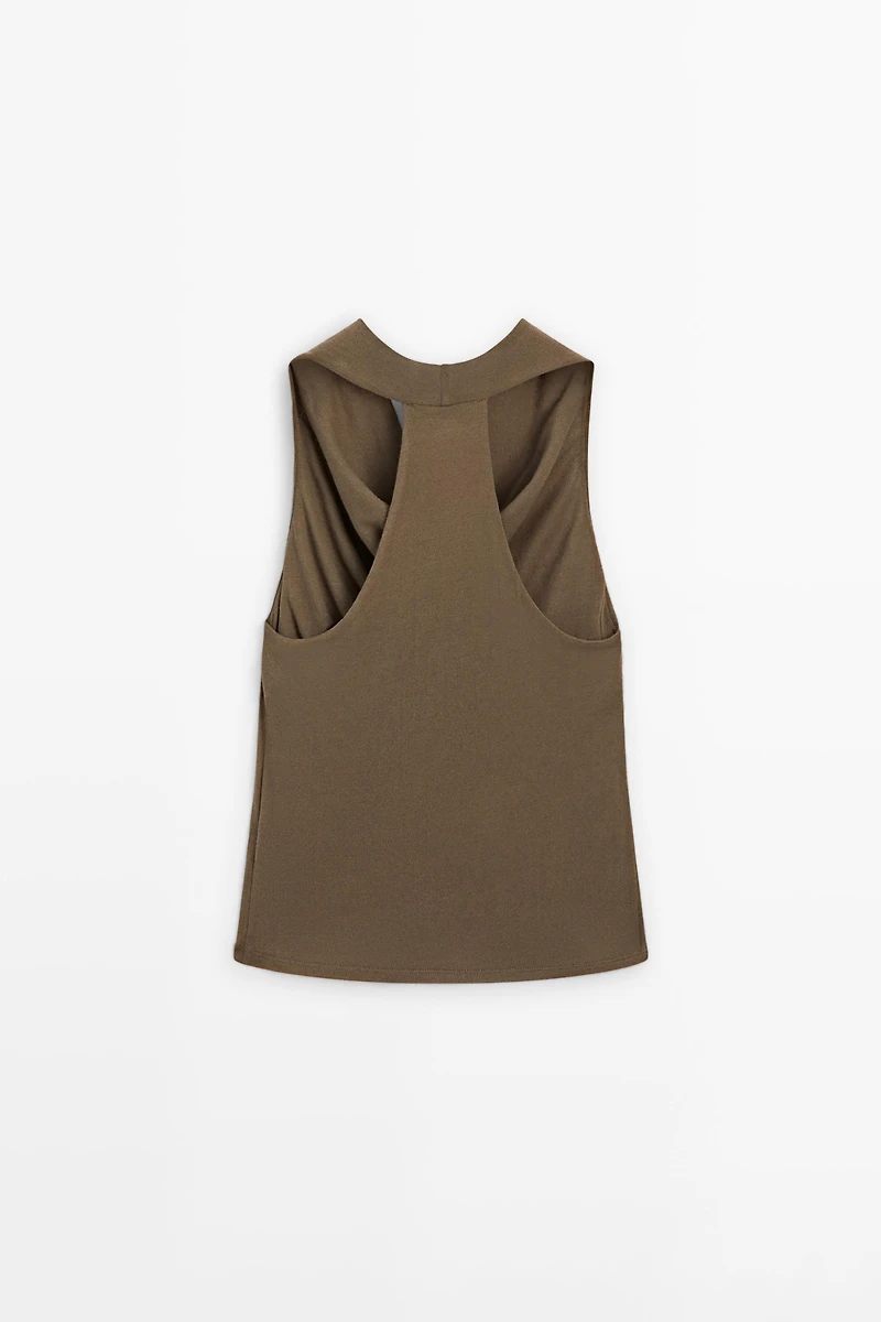 Flowing cotton halter top