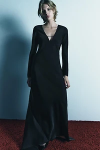 LIMITED EDITION SATIN EFFECT SPIDERWEB BACK DRESS