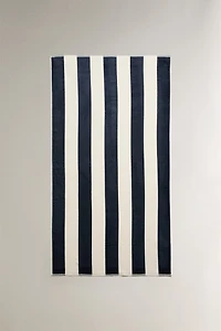 SERVIETTE DE PLAGE VELOURS RAYURES LARGES