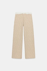 TEXTURED RUFFLE PANTS