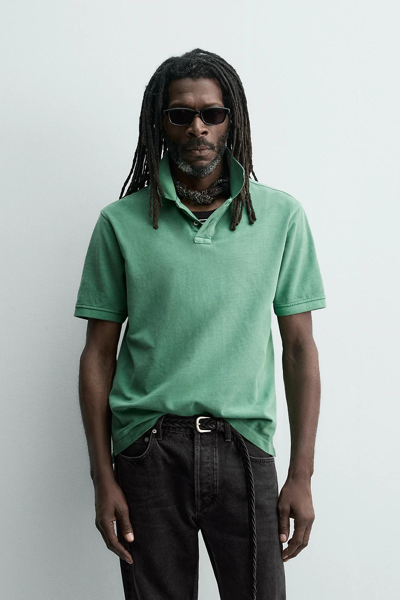WASHED PIQUÉ POLO SHIRT AARON LEVINE X ZARA
