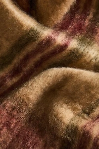 SOFT CHECK BLANKET WITH FRINGING