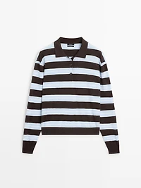 Striped cotton knit sweater