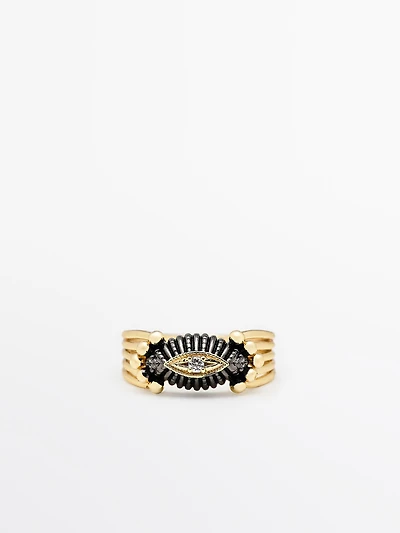 Shimmery rhinestone ring