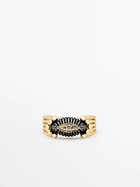 Shimmery rhinestone ring