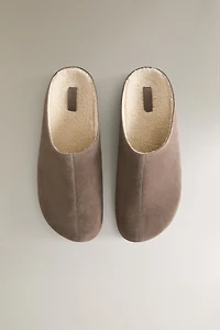 WARM LEATHER MINIMAL CLOGS