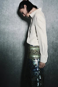 100% SILK BIB SHIRT ZW COLLECTION LIMITED EDITION