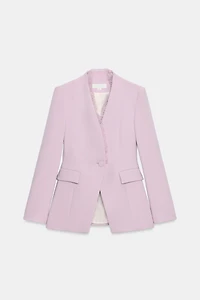 FITTED LACE SHOULDER PAD BLAZER