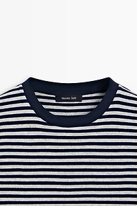 Ribbed striped short sleeve T-shirt