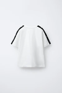SPORTY STRIPE TEXT T-SHIRT