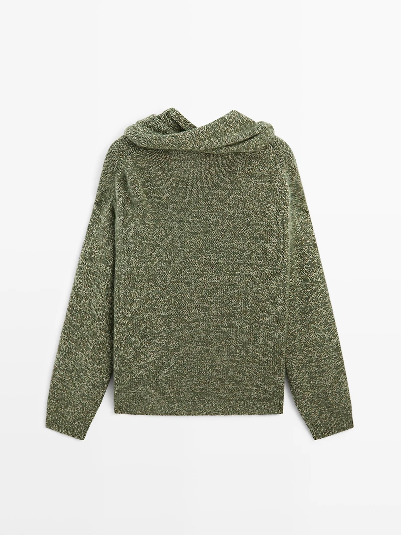 Pull écharpe en maille chinée - STUDIO