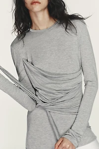 COMBINATION TIE-DETAIL MIDI DRESS