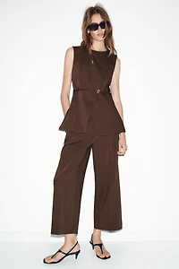 HIGH-WAISTED STRAIGHT LEG PANTS