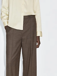 Barrel fit wool blend trousers