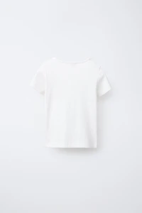 RIBBED BUTTON T-SHIRT