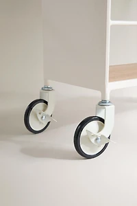 METAL AND WOOD STORAGE CART