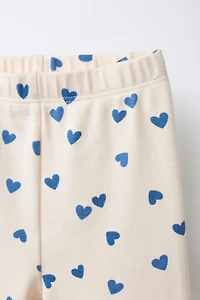 EMBROIDERED TEXT HEARTS SWEATSHIRT AND LEGGINGS SET