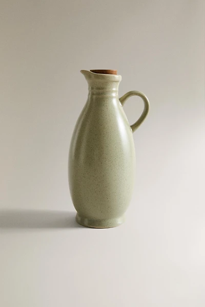 STONEWARE CRUET WITH LID