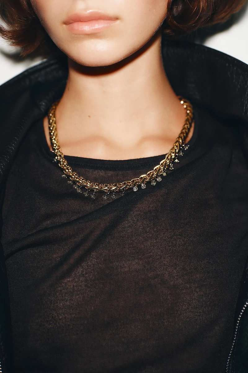 COMBINED JEWELED LINK NECKLACE