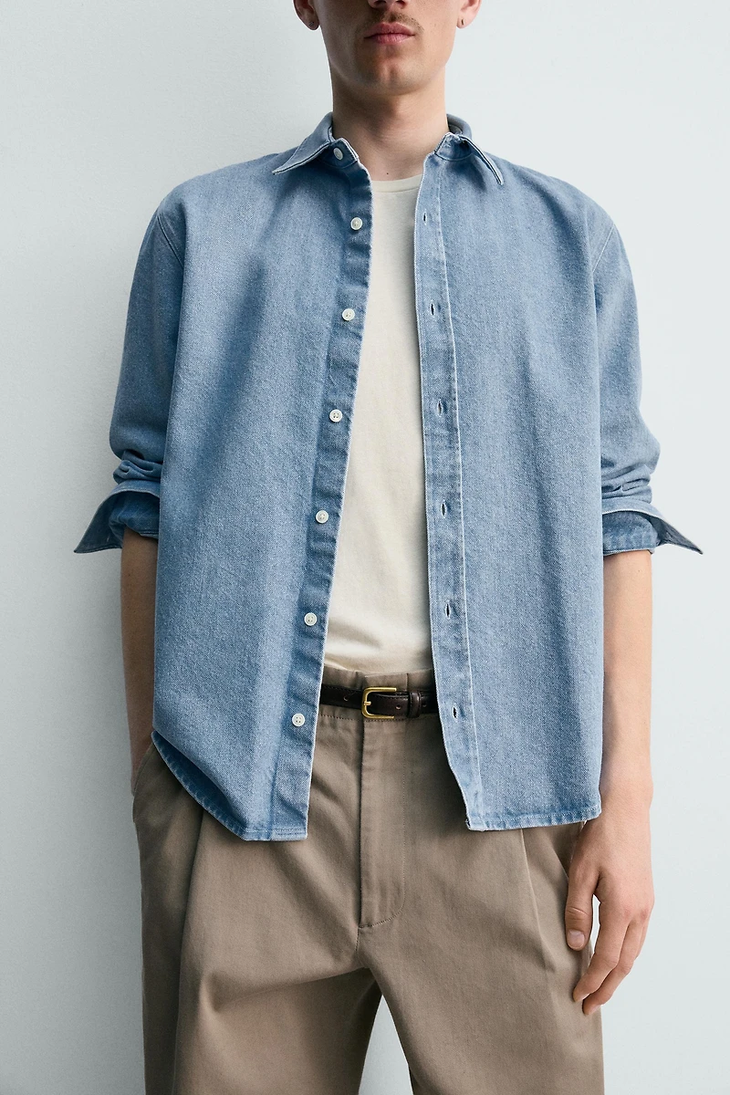 WASHED REGULAR FIT DENIM SHIRT