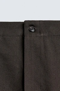 TEXTURED WOOL - COTTON PANTS