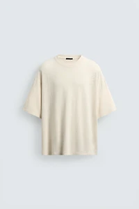 WASHED COTTON-LINEN HAWAII T-SHIRT