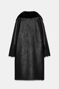 REVERSIBLE FAUX FUR DOUBLE-FACED COAT