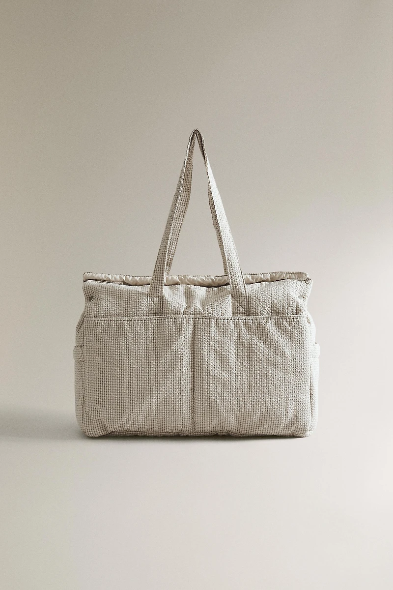 GINGHAM CHECK DIAPER BAG