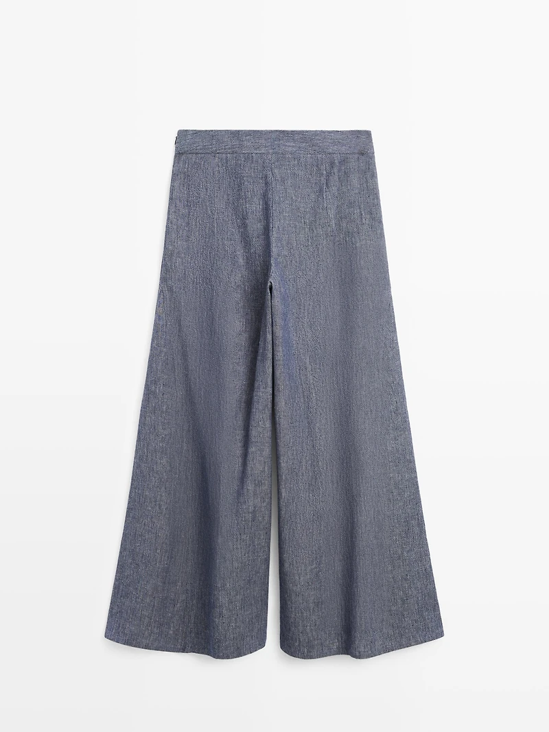 Pleated palazzo trousers