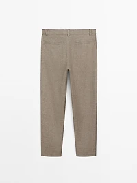 Pantalon straight 100 % lin